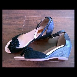 Super cute leather and suede wedges